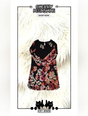 My Michelle Black Pink Floral Sleeveless Skater Mini Dress